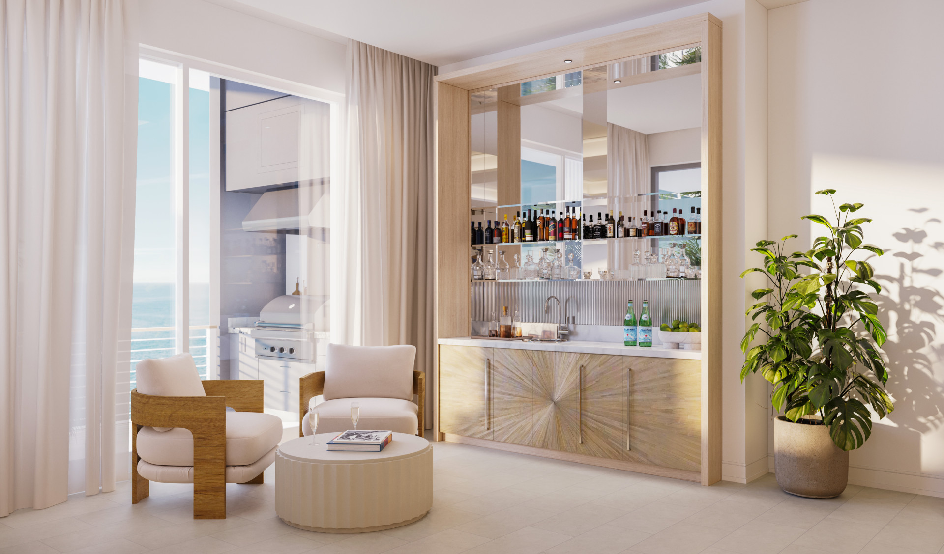 Beachwood Wet Bar Limestone