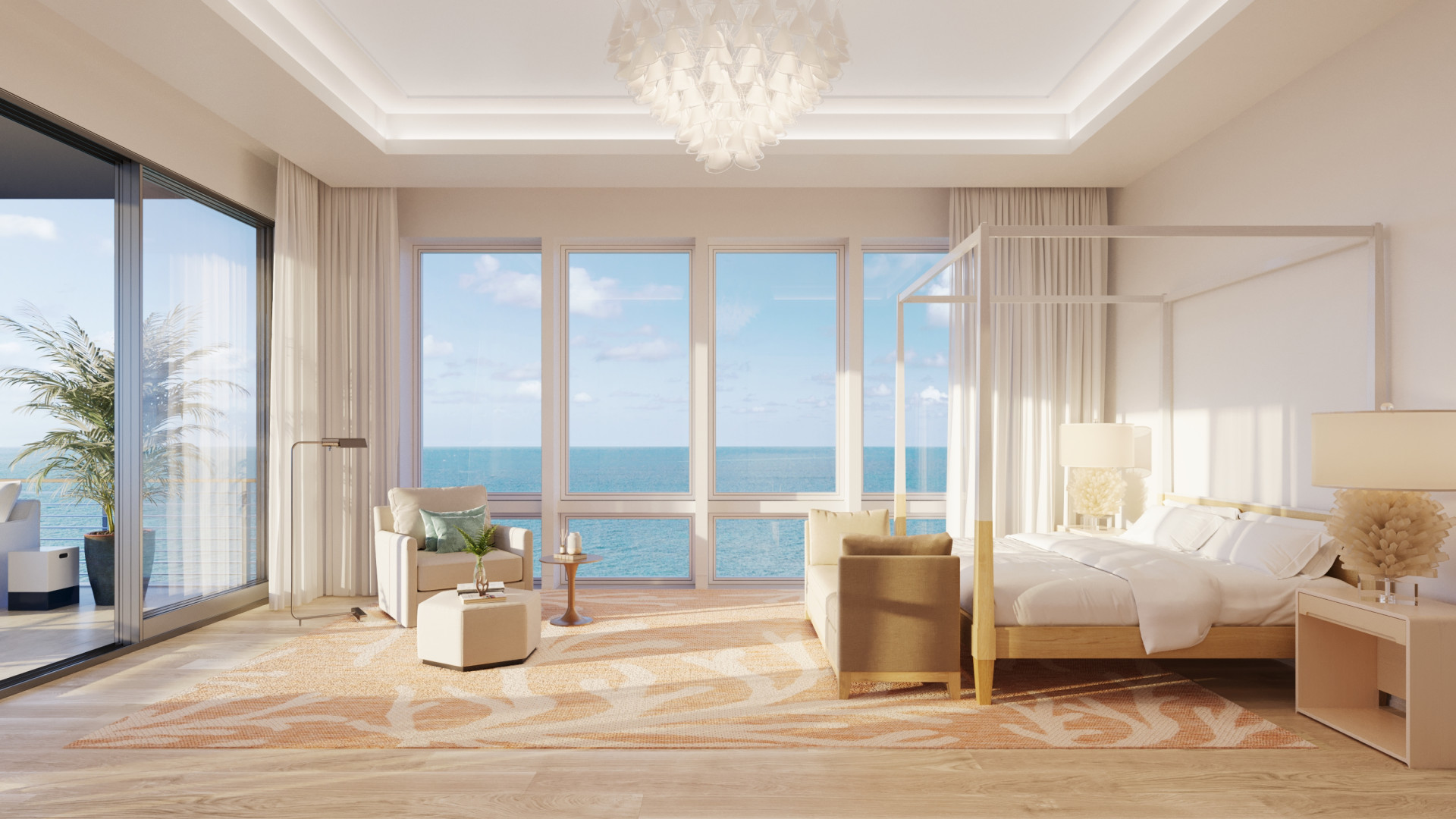 Primary Bedroom Seashell Blonde White Oak